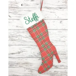 Nikolausstiefel|Nenci Weihnachtlicher High Heel oder Nikolaussocke mit gesticktem Namen
