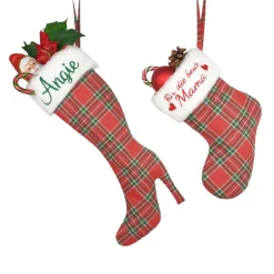 Nikolausstiefel|Nenci Weihnachtlicher High Heel oder Nikolaussocke mit gesticktem Namen