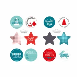 New Weihnachts - Sticker 4cm Bastelzubehör