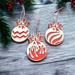 Sale Weihnachts anhänger 3 Set / weihnachtsdeko l weihnachten deko l Rote weihnachten l Baum schmuck Baumschmuck