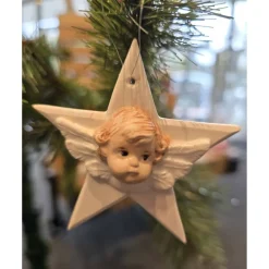 Weihnachtsanhänger - Weihnachtsdeko - Stern mit Engel - Baumschmuck