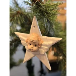 Weihnachtsanhänger - Weihnachtsdeko - Stern mit Engel - Baumschmuck