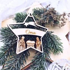 Discount Weihnachtsanhänger Holz | Holzstern mit Namen | personalisierte Weihnachtsdeko | Namensanhänger Weihnachten | Geschenkan Baumschmuck Personalisierbar