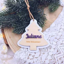 Sale Weihnachtsanhänger Holz personalisiert - Geschenkanhänger mit Name | personalisierte Geschenke Weihnachten | Baumschmuck Geschenkeanhänger
