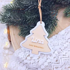 Sale Weihnachtsanhänger Holz personalisiert - Geschenkanhänger mit Name | personalisierte Geschenke Weihnachten | Baumschmuck Geschenkeanhänger