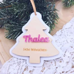 Sale Weihnachtsanhänger Holz personalisiert - Geschenkanhänger mit Name | personalisierte Geschenke Weihnachten | Baumschmuck Geschenkeanhänger