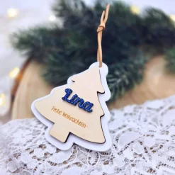 Sale Weihnachtsanhänger Holz personalisiert - Geschenkanhänger mit Name | personalisierte Geschenke Weihnachten | Baumschmuck Geschenkeanhänger
