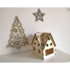 Weihnachtsdeko|Hübsches Aus Holz Weihnachtsbaum mit Sternmuster aus Holz