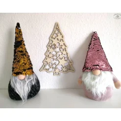 Weihnachtsdeko|Hübsches Aus Holz Weihnachtsbaum mit Sternmuster aus Holz