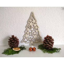Weihnachtsdeko|Hübsches Aus Holz Weihnachtsbaum mit Sternmuster aus Holz