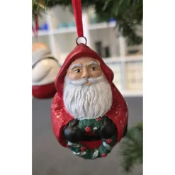 Baumschmuck|Keramikflamme Weihnachtsbaumschmuck aus Keramik - Nikolaus - Weihnachtsmann