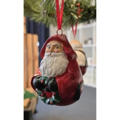 Baumschmuck|Keramikflamme Weihnachtsbaumschmuck aus Keramik - Nikolaus - Weihnachtsmann
