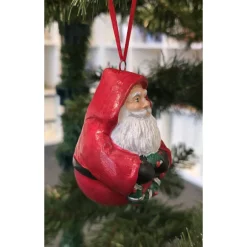 Baumschmuck|Keramikflamme Weihnachtsbaumschmuck aus Keramik - Nikolaus - Weihnachtsmann