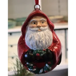 Baumschmuck|Keramikflamme Weihnachtsbaumschmuck aus Keramik - Nikolaus - Weihnachtsmann