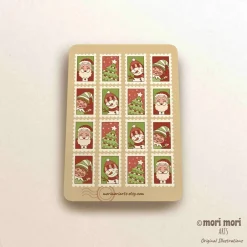 Sticker & Aufkleber|MoriMoriArts Weihnachtsbriefmarken Stickerbogen, dekorative Geschenkanhänger, Weihnachtsmann, Wichtel, Weihnachtsbaum, Schneeman 2x3