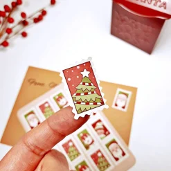 Sticker & Aufkleber|MoriMoriArts Weihnachtsbriefmarken Stickerbogen, dekorative Geschenkanhänger, Weihnachtsmann, Wichtel, Weihnachtsbaum, Schneeman 2x3