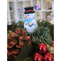 Baumschmuck|Keramikflamme Weihnachtsdeko aus Keramik - Schneemann 4 - Winterdekoration -