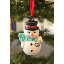 Baumschmuck|Keramikflamme Weihnachtsdeko aus Keramik - Schneemann 4 - Winterdekoration -