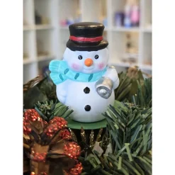 Baumschmuck|Keramikflamme Weihnachtsdeko aus Keramik - Schneemann 4 - Winterdekoration -