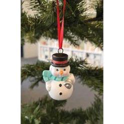 Baumschmuck|Keramikflamme Weihnachtsdeko aus Keramik - Schneemann 4 - Winterdekoration -