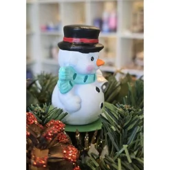 Baumschmuck|Keramikflamme Weihnachtsdeko aus Keramik - Schneemann 4 - Winterdekoration -