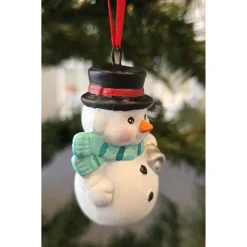 Baumschmuck|Keramikflamme Weihnachtsdeko aus Keramik - Schneemann 4 - Winterdekoration -