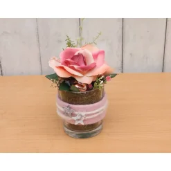 Sale Weihnachtsdeko Gesteck TrockenblumenTischdeko Weihnachten Aufsteller Tischdeko rosa Weihnachtsdeko