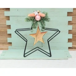 Best Weihnachtsdeko Metall Stern dekoriert Tischdeko Weihnachten rosa goldfarbig Tischdeko Weihnachtsdeko