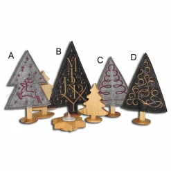Online Weihnachtsdeko X-Mas bestickte Tannenbäumchen auf schwarzem oder grauem Filz mit Holzfuß weihnachtliche Dekoration Weihnachtsdeko