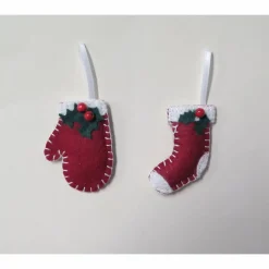 Weihnachtsdeko|Helga's kleine Nähstube Weihnachtsdekoration Filzanhänger Kugel / Handschuh / Stiefel