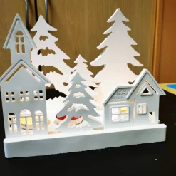 Kerzen & Beleuchtung|Alarnas Welt Weihnachtsdorf mit Kerzeneinsätzen für Advents- und Weihnachtszeit aus Resincrete
