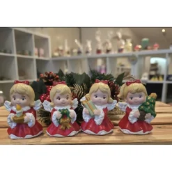 Weihnachtsdeko|Keramikflamme Weihnachtsengel - Sammelfiguren aus Keramik -