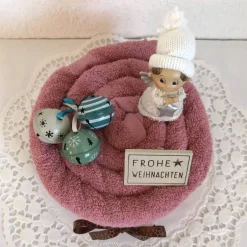 Hot Weihnachts-Geschenk Engel Sterne Schellen Frohe Weihnachten Handtuchtorte Duschtuch altrosa mint creme petrol weiß Weihnachtsgeschenke