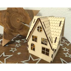 Clearance Weihnachtshaus aus Holz (Bastelset) Weihnachtsdeko