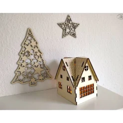 Clearance Weihnachtshaus aus Holz (Bastelset) Weihnachtsdeko