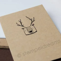 Weihnachtsstempel|Stempeldreams Weihnachtshirschbär - Limited Edition - Holzstempel - 4 x 3 cm