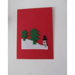 Hot Weihnachtskarte - auch Geldgeschenk - Schneemann mit Tanne Weihnachtskarten