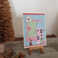Weihnachtskarten|Teufelinchens_Ideen_Shop Weihnachtskarte - buntes Haus - Hase - Weihnachten