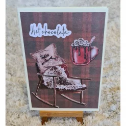 Weihnachtskarten|Teufelinchens_Ideen_Shop Weihnachtskarte " Hot chocolate " Stuhl , Kissen , heiße Schokolade