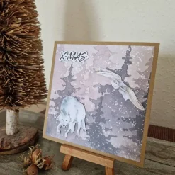 Best Weihnachtskarte - X-MAS - Wolf - Eule - Bäume Weihnachtskarten