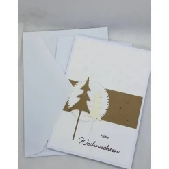 Sale Weihnachtskarte,  DIN A6, Frohe Weihnachten, Creme/braun Weihnachtskarten