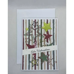 Best Weihnachtskarte,  DIN A6, Frohe Weihnachten, Creme/braun Weihnachtskarten