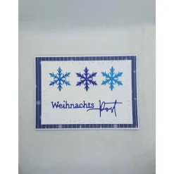 Weihnachtskarten|Netles Kartenkunst & Schmuckallerlei Weihnachtskarte,  DIN A6,  Weihnachtspost, blau, Schneeflocken