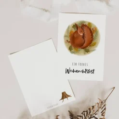 Hot Weihnachtskarte Eichhörnchen A6 weihnachtliche Grußkarte Eichhörnchen im Winterschlaf - Postkarte Kinder - Weihnachten W Weihnachtskarten