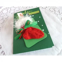 Geldgeschenke|IdeenOase Weihnachtskarte, Geldgeschenk, Geldgeschenkkarte, Söckchenkarte in tannengrün/rot