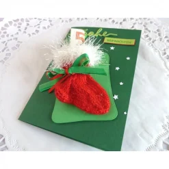 Geldgeschenke|IdeenOase Weihnachtskarte, Geldgeschenk, Geldgeschenkkarte, Söckchenkarte in tannengrün/rot
