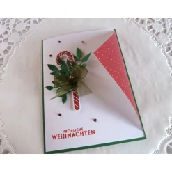 Weihnachtskarten|IdeenOase Weihnachtskarte, Klappkarte in weiß/rot/grün