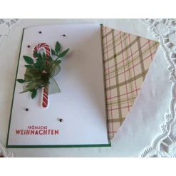Weihnachtskarten|IdeenOase Weihnachtskarte, Klappkarte in weiß/rot/grün