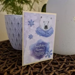 Sale Weihnachtskarte mit Eisbär - Schneeflocken Weihnachtskarten