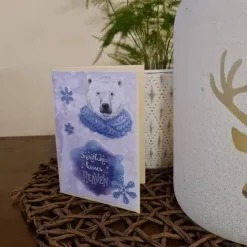 Sale Weihnachtskarte mit Eisbär - Schneeflocken Weihnachtskarten